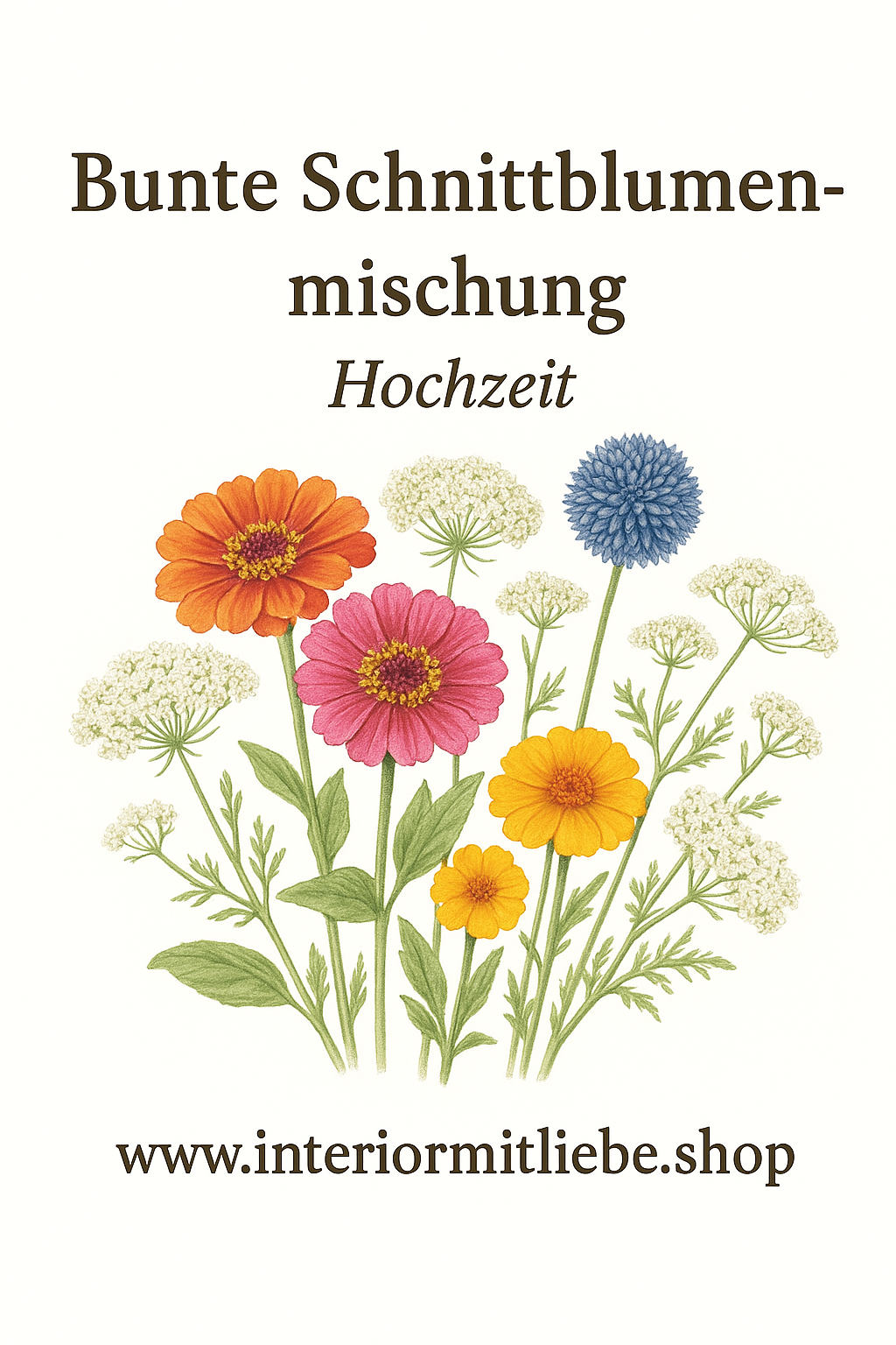 Schnittblumen Mix "Hochzeit" - Bunte Samen Mischung der schönsten Schnittblumen in unserem Garten