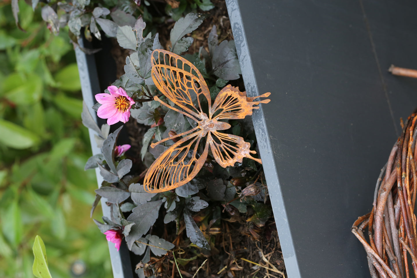 Metall Schmetterling Sommer Deko Metall Rostoptik – dekorative Gartendeko