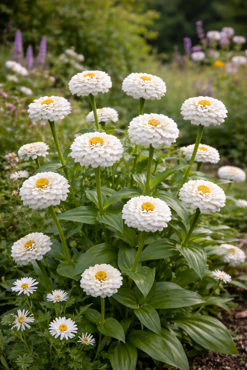 Zinnie Lilliput white – weiße Sommerblumen | Zinnien Samen für Beet, Balkon & Schnittblumen