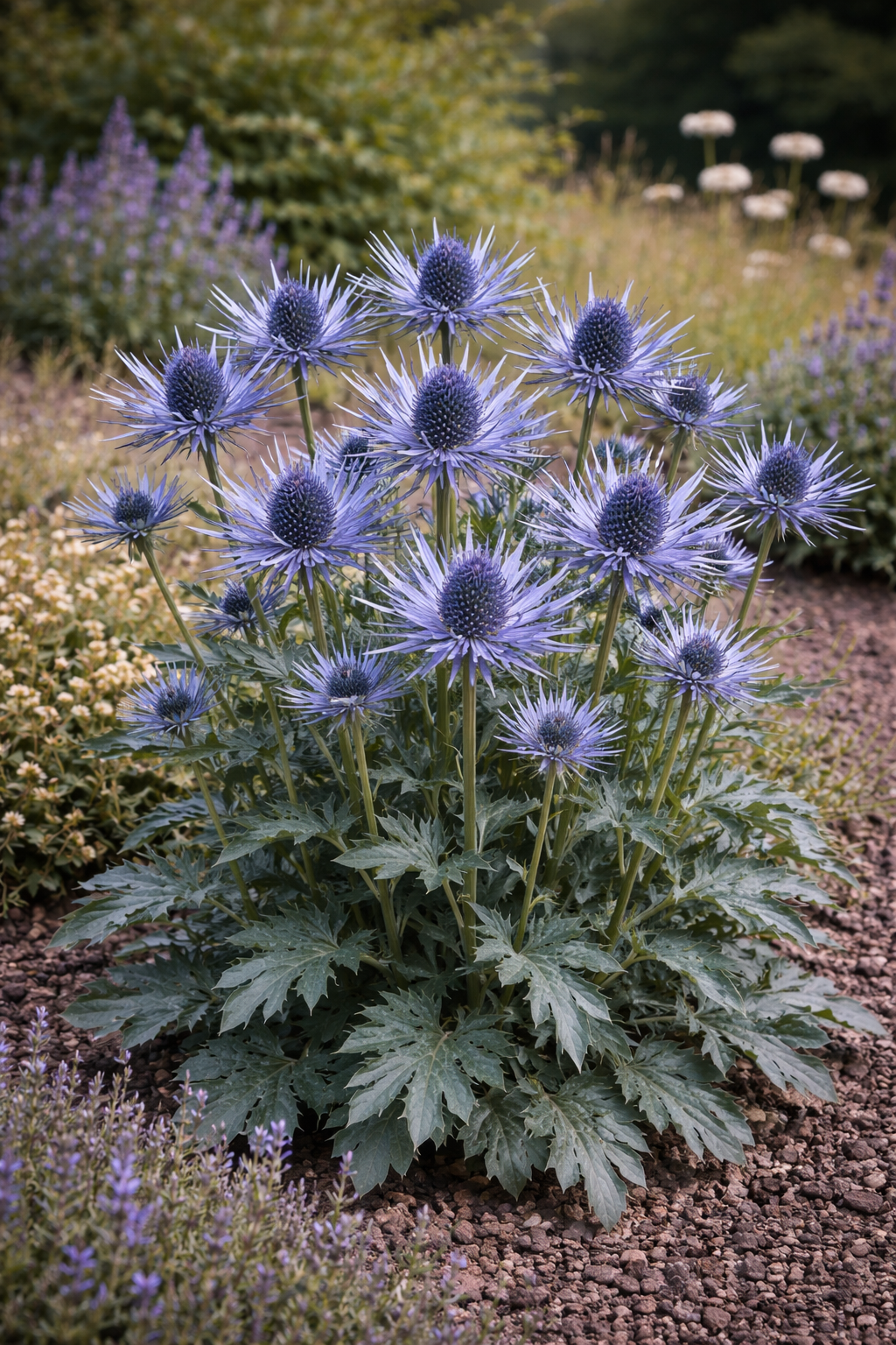 Blauer Alpen-Mannstreu – Eryngium alpinum - stahlblauer Bienentraum
