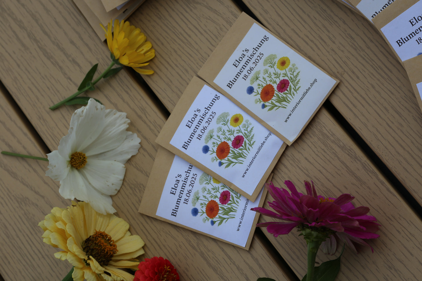 Personalisierte Saatguttütchen – Ein blühendes Dankeschön zur Geburt oder Taufe eines Kindes oder Hochzeiten